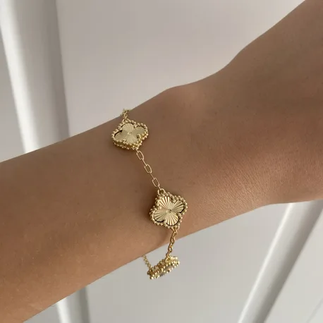 Parlak Plaka Gold Bileklik