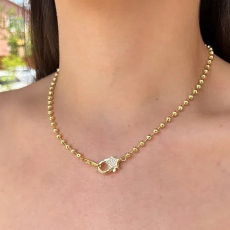 Yıldız Gold Topçuk Detay Kolye